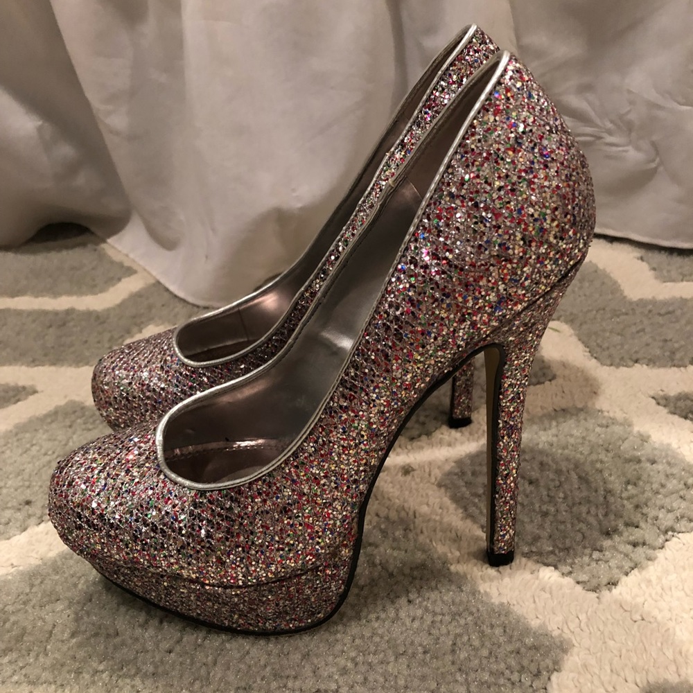 Bakers Multi-Color Sparkle Platform Pump Size 7 - image 5